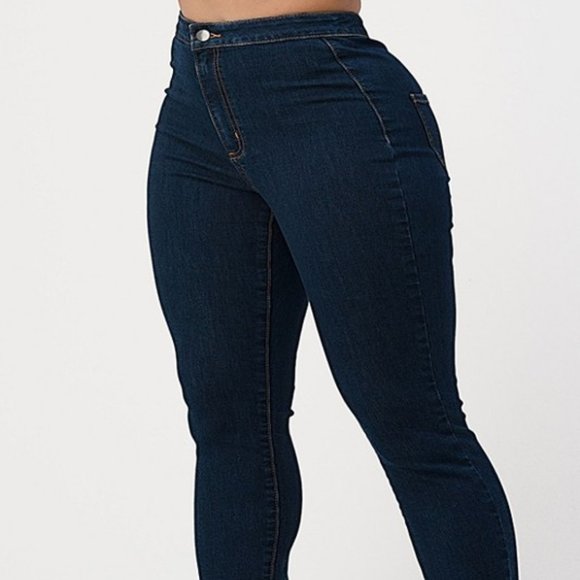Dark Blue Stretch Skinny Jeans - Picture 6 of 8